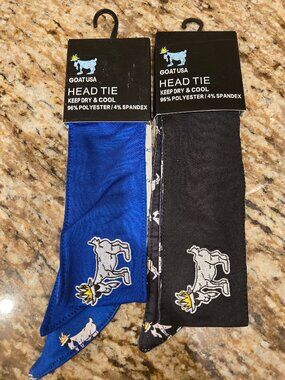 GOAT USA OG Headbands - 2 Pack - Carolina Blue and Black - BNWT